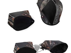 Kemimoto Universal Snowmobile ATV Handlebar Gloves Black Waterproof Muffs Thick Inner Fleece Handlebar Gauntlets Compatible with Polaris Skidoo Arctic Cat ATV Motorcycle
