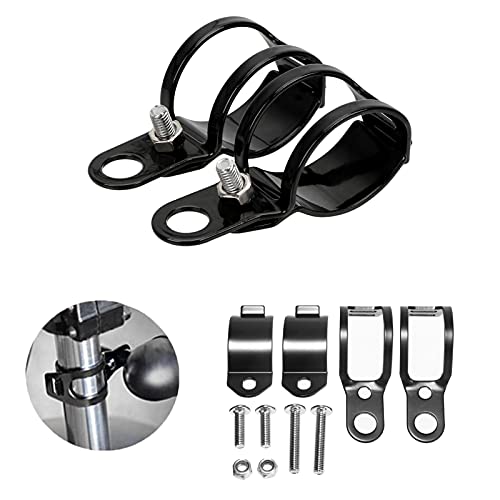 ANKIA 1 Pair Universal Metal Motorcycle Turn Signal Indicator Light Bulb Lamp Mounting Brackets Clamp Holder Support for 30-45mm Front Fork Accessories (Turn Signal Brackets-Black) ANKIA 1 Pair Universal Metal Motorcycle Turn Signal Indicator Light Bulb Lamp Mounting Brackets Clamp Holder Support for 30-45mm Front Fork Accessories (Turn Signal Brackets-Black)