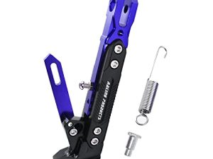 Adsspro Universal Motorcycle Kickstand Accessories Motor Scooter Modified CNC Aluminum Alloy Adjustable Tripod Holder Kickstand Foot Side Support Stand Motor Scooter Motorbike Motocross Dit Pit Bike