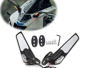 QIDIAN Motorcycle Mirrors Wind Wing Adjustable Rotating Side mirrors for Yama' YZF R25 R3 R125 R15 V2 V3 Stainless Steel Rearview Mirror Wind Wing Winglet Accessories