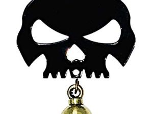 Kustom Cycle Parts Universal Gloss Black Skull Bell Hanger With Copper Bell - Bolt and Ring Included. Fits all Harley Davidson Motorcycles & More! Proudly MADE IN THE USA! (Copper)