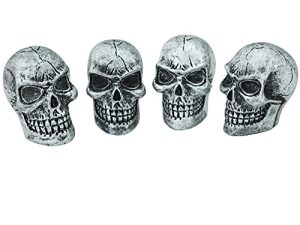Abfer Skull Tire Wheel Air Cap Valve Stem Covers Car Decorative Accessories Fit Most Vehicle Truck Motorcycles Bikes (Silver)