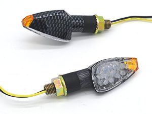 Evomosa Mini Stalk Arrow Light Motorcycle Turn Signals Lights 10mm Universal Motorbike LED Indicator Blinker Amber Lamp(2 pcs)