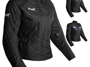 Women's Motorcycle Jacket For Women Stunt Adventure Waterproof Rain Jackets CE Armored Stella (All-Black