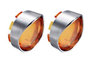 NTHREEAUTO Turn Signal Visors Lights Lens Covers Compatible with Harley Dyna Fatboy Softail Road Glide(Qty:2