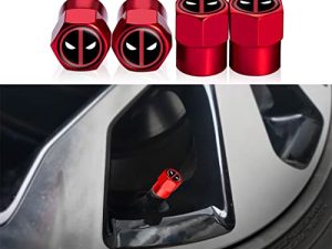 Fit Deadpool Valve Stem Caps Universal Tire Stem Cover 4Pcs Tire Caps for Cars