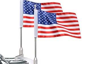 Vertical Motorcycle Flagpole With American Flag Aluminum Decorative Luggage Rack Kit For Honda GoldWing GL1800 2001-2012