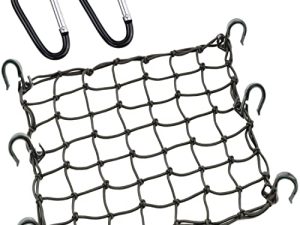 Thewinio Cargo Net 15"x15" Stretches to 30"x30" with Thicken Hooks | Natural Latex Core