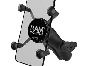 RAM Mounts RAP-HOL-UN7B-201U X-Grip Phone Holder with Composite Double Socket Arm with Medium Arm Compatible with RAM B Size 1" Ball Components