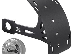 KEMIMOTO Motorcycle License Plate Bracket Black Curved Motorcycle License Plate Holder Side Motorcycle License Plate Mount Tag Bracket