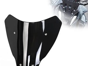 Motorcycle Windscreen Windshield Wind Deflector Screen Shield Protector With Bracket For MT-07 MT 07 MT07 2021-2022 (Black)