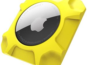 Airtag Holder Strong Case Stick-On Mount for Airtag Protective Pasteable Accessories Air Tag Case with Apple AirTag Hidden Protective Location Tracker(1 Pack Yellow)