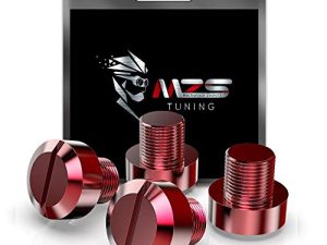 MZS Mirror Hole Plugs Motorcycle Mirrors Blanking Cover Caps Universal CNC Red 4 Pcs M10 X 1.25 Clockwise Reverse Compatible with Street Naked Road Bike