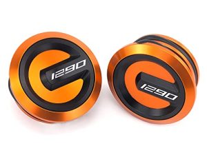 For KTM 1290 Super Adventure 2015-2022 1290 Super Duke R 2014-2022 Frame Hole Cover Caps Plug Decorative Frame Cap Motorcycle Accessories (Orange&Black)
