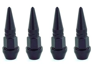 Abfer Air Valve Stem Cap Aluminum Alloy Car Tire Pressure Caps Dust Proof Cover Fit Most Vehicle Truck Motorcycles Bikes (Black)