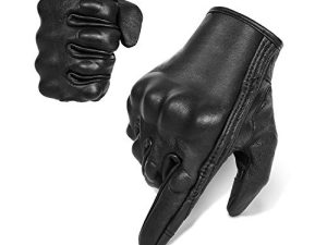 Full finger Goat Skin Leather Touch Screen Motorcycle Gloves Men/Women S