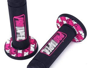 JIUNENG 7/8" Universal Motorcycle Rubber Anti-Slip Handlebar Grips for Pit Dirt Bike Pink