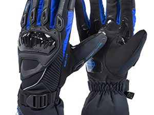 IRON JIA'S Motorcycle Gloves Winter Warm Touch Screen Waterproof Windproof Protective Clothing (Blue