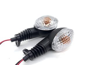 VRWEARE Motorcycle Turn Signal Indicator Light Compatible with KAWASAKI EX250R NINJA 250 250R KLX250S KLX250SF VN650 Vulcan S Front/Rear Blinker Lamp (Transparent shell)