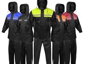 ALPHA CYCLE GEAR Rain Suit for Men & Women Jackets Pant Gear Reflective Rainsuit Waterproof (GREEN