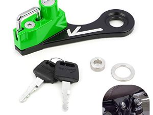 GUAIMI Motorcycle Helmet Lock Anti-Theft Helmet Security Lock Compatible with Twins Bonneville Thruxton Scrambler-Green