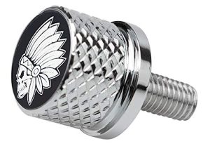 GUAIMI Stainless Knurled Fender Rear Seat Bolt Screw for Indian Chief Roadmaster Scout 2015-2021 - Indian Skeleton-Chrome