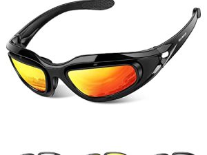 BELINOUS Polarized Motorcycle Riding Glasses Goggles for Men Foam Padding