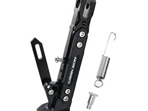Adsspro Universal Motorcycle Kickstand Accessories Motor Scooter Modified CNC Aluminum Alloy Adjustable Tripod Holder Kickstand Foot Side Support Stand Motor Scooter Motorbike Motocross Dit Pit Bike