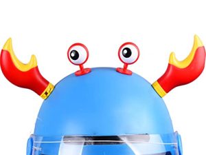 Pearlead 4pcs Motorcycle Helmet Horns Adhesive Funny Lobster Claws Eyes Stick on Ski Helmet Bike Helmet Decorations for Women Men Girls Boys Snowboard Cycling Accessories