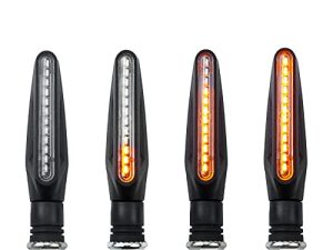 LivTee Super Bright 4PCS Motorcycle Indicators Flowing LED Turn Signal Lights 12V for Motorbike Scooter Quad Cruiser Off Road