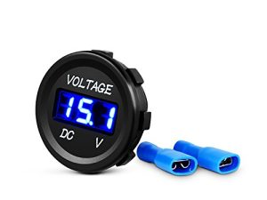 Nilight LED Digital Display Voltmeter Panel DC12V Waterproof Digital Round Panel VoltVolt Tester Gauge for Boat Marine Vehicle Motorcycle Truck ATV UTV