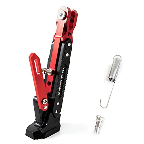 Universal Motorcycle Kickstand Accessories Adjustable Tripod Holder Side Parking Foot Support CNC Aluminum Foot Stand for Scooter Modified Motorbike Dit Pit Bike (Red) Universal Motorcycle Kickstand Accessories Adjustable Tripod Holder Side Parking Foot Support CNC Aluminum Foot Stand for Scooter Modified Motorbike Dit Pit Bike (Red)