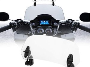 Motoparty Motorcycle Windshield Extension - Universal Adjustable Clip-on Windscreen extender- for Honda Suzuki Kawasaki Yamaha Aprilia
