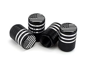 Valve Caps for Car Tires | Universal Tire Valve Stem Caps for Cars SUVs Trucks Motorcycles Bicycles | 4 Pack American Flag Logo Car Decoration Accessories Car Valve Stem Dust Proof Covers