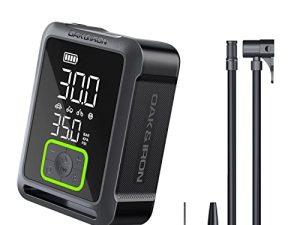 OAK & IRON Smart Tire Inflator Battery Powered Portable Air Compressor 150PSI Cordless Tire Pump with LED Screen for Cars