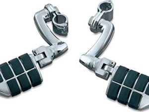 Kuryakyn 7980 Motorcycle Foot Controls: Longhorn Offset Dually Highway Pegs with Magnum Quick Clamps for 1" Engine Guards/Tubing