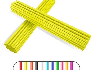 PSLER 72 PCS Yellow Spoke Skins Spoke Covers Trim Wrap Cover Decoration Protector Pipe Motorcycle Motocross Pit Dirt Bike