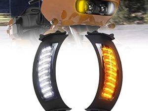 KUQIQI Road Glide Turn signals Motorcycles Daytime Running Side Lights fit for 2015-2020 Year (Black)