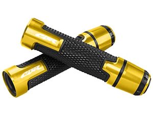YLFDC 7/8" 22mm Motorcycle Handlebar Grips with Grip Ends for Honda CBR 600RR F4 F4I CBR 1000RR 954RR 929RR 900RR (gold)