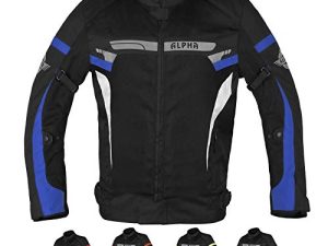 ALPHA CYCLE GEAR BREATHABLE BIKERS RIDING PROTECTION MOTORCYCLE JACKET MESH CE ARMORED (BLUE MOON