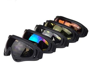 Motorcycle Goggles - Set of 5 - Dirt Bike ATV Motocross Anti-UV 400 Tactical Military Goggles for Men Women Kids Youth Adult