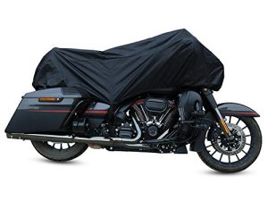 X AUTOHAUX Motorcycle Cover Lightweight Half Cover Outdoor Waterproof Rain Dust Protector Black L Fits Most Sport Adventure Touring Cruiser Dress Touring