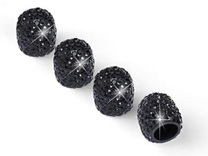 JUSTTOP 4 Pack Handmade Crystal Rhinestone Car Tire Valve Stem Caps