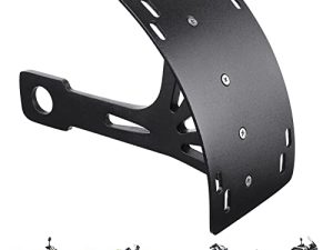 KEMIMOTO Motorcycle License Plate Bracket Curved Motorcycle License Plate Holder Side Motorcycle License Plate Mount Tag Bracket Black for Cruise Sportbike Street Bike