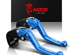 MZS Blue Motorcycle Brake Clutch Levers Adjustable Short CNC Compatible with YZF R1 2004-2008 | YZF R6 2005-2016
