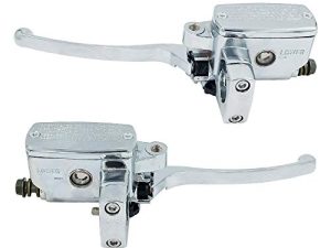 Triumilynn Universal 1" 25mm Brake Master Cylinder Lever Motorcycle for Honda Yamaha Suzuki Kawasaki Hydraulic Clutch Brake Goldwing Left & Right Set (Chrome)