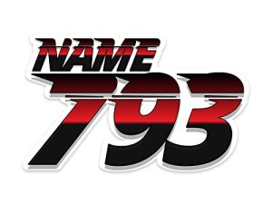 MC MOTOPARTS 3 pcs Custom Rider Race Number Name Plate Sticker Removable Motorcycle Bike Motors ATV Fairing Use