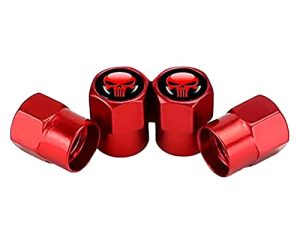 Ajxn 4 PCS Skull Tire Valve Stem Caps