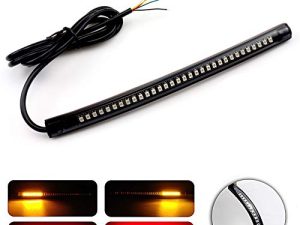 LivTee Universal 8" Flexible LED Light Strip with Tail Brake Stop Turn Signal Lights All-in-one for Motorcycle Scooter Quad Cruiser Off Road