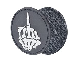 Skeleton Middle Finger Backpack Patch
